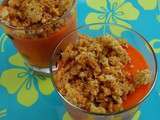 Panna-cotta aux poivrons, crumble aux pétales de maïs