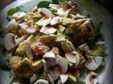 Salade lentilles, thon, avocat