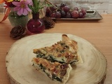 Tarte aux champignons, epinards et noisettes