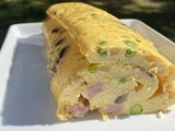 Omelette roulée jambon champignons petits pois 9 💚5💙💜