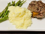 Steaks hachés au cheddar avec sa purée maison et haricots verts 11 💙