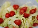 Salade de courgettes crues au citron vert, ail et menthe