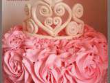 Rose cake de Princesse avec sa couronne