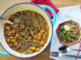 Soupe aux lentilles avec épinards et courge