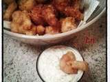 Bolliwood à ma table , pakora de choux fleur, raita de concombre et curry au lait de coco