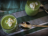 Foodista Challenge : Cappuccino de courgette et petits pois au fromage frais