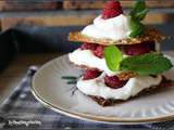 Mille feuille de tuiles au sésame aux framboises pour appropriez vous la recette avt 21/05