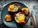 Oeufs cocote en brioche au bleu fondant #fdmd menu de fête