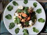 Salade de lentilles au saumon et au chèvre