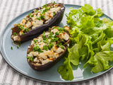 Aubergines farcies aux poires