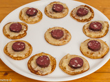 Blinis à la farine d’épeautre au boudin noir et aux poires