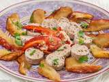 Boudin blanc et homard aux pommes