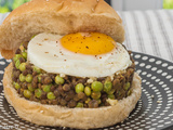 Burger aux lentilles et petits pois