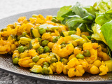 Crevettes et pois chiches aux légumes