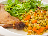 Cuisse de canard aux pois cassés