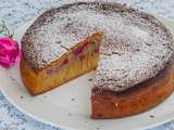 Gâteau au lait concentré et aux framboises