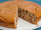 Gâteau du matin aux trois farines (petit épeautre, pois chiche et blé noir) et pépites de chocolat