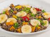 Lentilles, patate douce et banane