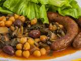 Merguez aux pois chiches et aux blettes