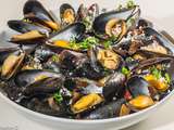 Moules cèpes, tomates, chorizo et grana