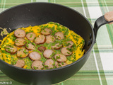 Omelette aux saucisses fumées