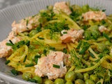 Pâtes au saumon, petits pois et aneth