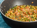 Petits pois aux boulettes de bœuf épicées