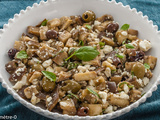 Salade d’aubergines, fêta et olives