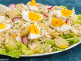 Salade de bar aux pommes de terre nouvelles et œufs durs