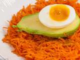 Salade de carottes râpées, avocat et oeuf