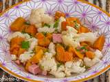 Salade de chou fleur à la patate douce et au jambon blanc