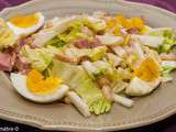 Salade de haricots blancs au jambon, oeufs et radis noir