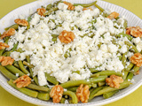 Salade de haricots verts à la feta et aux noix