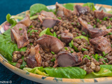 Salade de lentilles aux gésiers confits maison