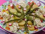 Salade de merlu aux pommes de terre, asperges et radis