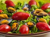 Salade de moules aux salicornes et tomates cerises