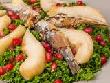 Salade de poire, chou kale et sardines