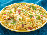 Salade de pois chiches au boulgour, tomates séchées, raisins et feta