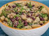 Salade de semoule et haricots rouges aux pointes d’asperges et fines herbes