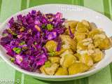 Salades de chou rouge et de choux de Bruxelles