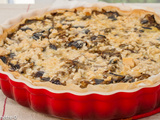 Tarte aubergines, cèpes et parmesan