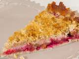 Tarte crumble rhubarbe groseilles