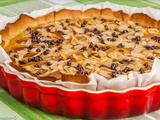 Tarte fondante à la crème, poires et chocolat