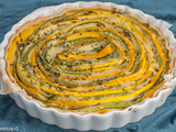 Tarte spirale moutarde, courgettes et sarriette