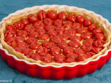 Tarte tomates cerises à la moutarde et à l’emmental