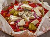 Tomates et fêta en papillote