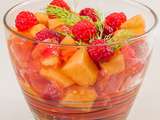 Verrine de tomate, melon et framboises