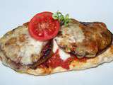 Escalopes de poulet-aubergine- mozza