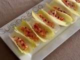 Bouchées d'endive au saumon fumé