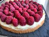 Tarte aux framboises sur sablé breton